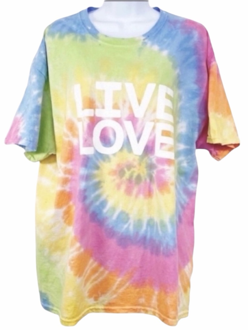 Tie dye LIVE LOVE Unisex T-shirt top L